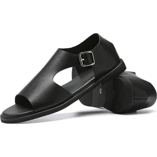 Men Sandals Genuine Leather Shoes Men Outdoor Casual Men Leather Sandals for Men Beach Shoes Roman Shoes