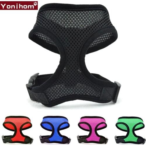 LHUANG Dog Harness Vest Adjustable Soft Dog Harness Nylon Mesh Vest Harness for Dogs Puppy Collar Cat Pet Dog Chest Strap