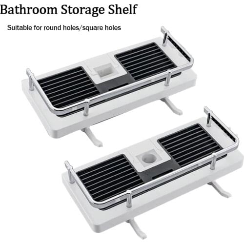Shower Storage Rack Bathroom Pole Shelves Holder Detachable Tray Rack Organizer Shampoo Tray Single Tier Shower Head Holder