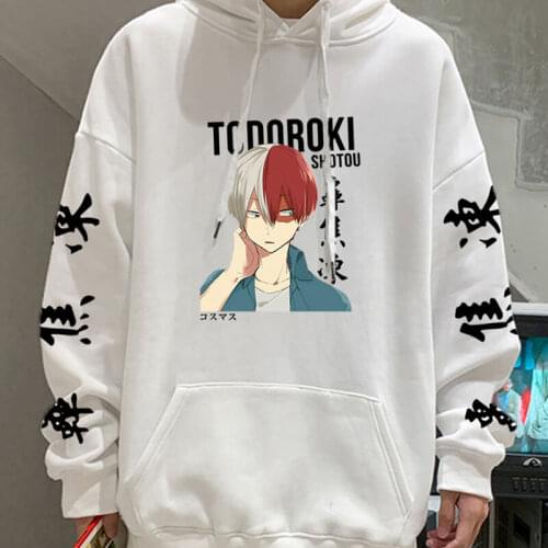 Japanese Anime Hoodie My Hero Academia Shoto Todoroki Print Men/Women Sweatshirt TopsLoose Long Sleeve Pocket Hoodies Pullover