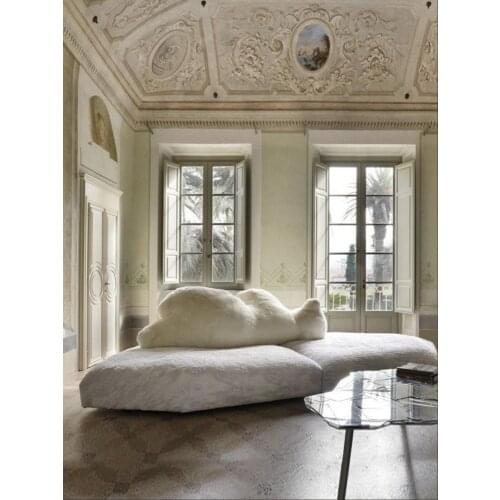 Big white bear Baxter sofa polar bear backrest circular arc creative fluff fabric personalized special-shaped corner sofa