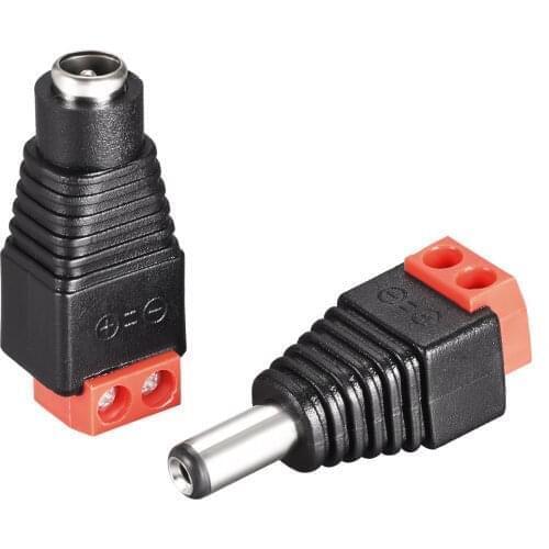 Uxcell 3Pair 5.5x2.1mm DC Power Jack Plug Adapter Connector for LED Strip CCTV Camera Cable Wire Ends,Red