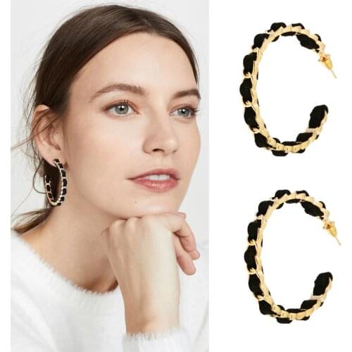Vintage Geometric Earrings Gold Black Color C Shape Earring For Women Ins Fashion Statement 2020 New Design Jewelry Women Gifts