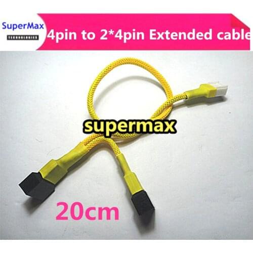 High Quality Fan Connector 4 Pin to 4 Pin PC Fan Power Splitter Installer Extension Cable-20cm
