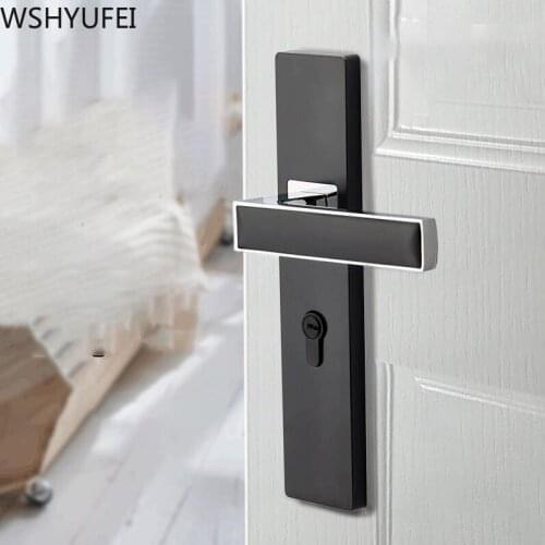 WSHYUFEI Minimalist style indoor door locks with key High quality Bedroom Zinc alloy Door Lock Silent Anti-theft Hardware