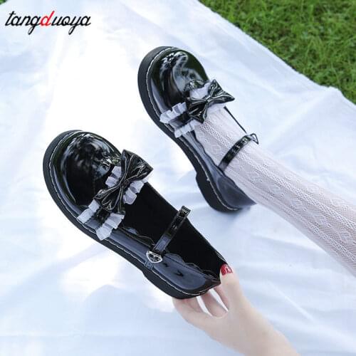 Japanese Kawaii Lolita Girls heart Sweat School Round Toe Shoes for Women Student Anime Tea Party Lace Ruffle Socks Tea Party