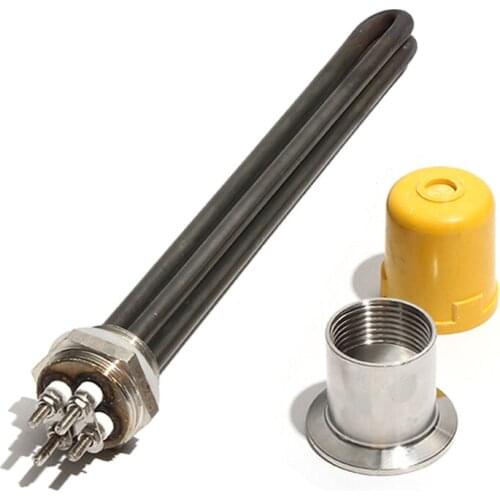 1 Inch/DN25 Electric Water Heater Element with Nut/Thread 220V 304 Stainless Steel Heating Tube with Green Oil 3KW/6KW/9KW/12KW