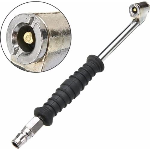 1pc Auto Car Motorcycle Dual Head Long Reach Tire Air Chuck Inflator Metal Tire Repair Tools