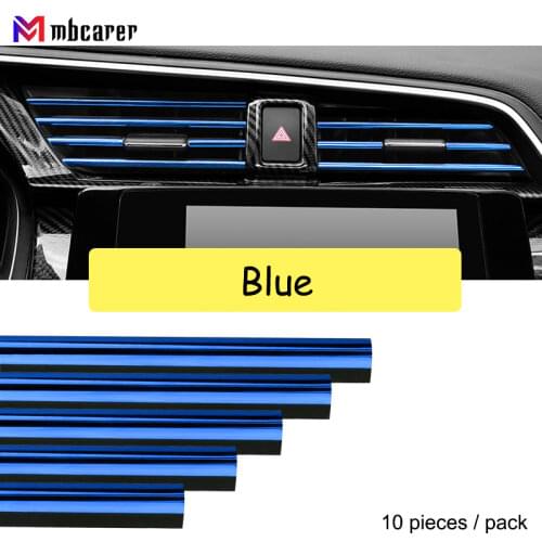 10 Pcs Car-styling Chrome Styling U Shape Moulding Car Air Vent Trim Strip Air Conditioner Outlet Grille Decoration Accessories