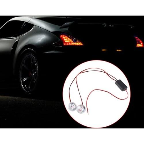 12V Motorcycle License Plate Frame Bolt Red LED lens Light Strobe Flashing New