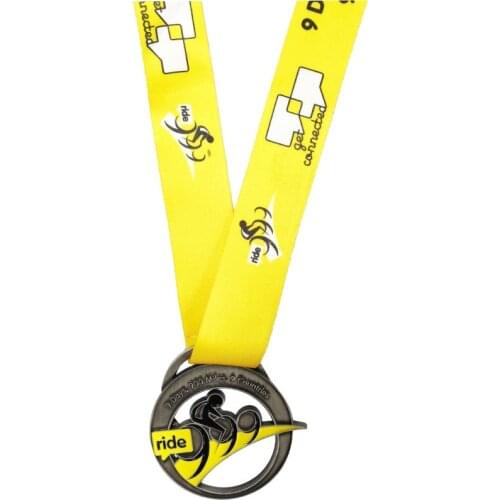 2.165 Inch 100 Pieces A Lot Custom 2D Die Cast Antique Nickel Soft Enamel Zinc Alloy Medal