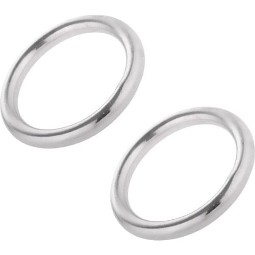 2x Boat Marine 304 Stainless Steel Polished O Ring Smooth Welded 8x80mm