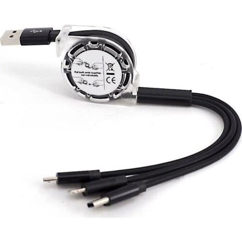 3 in 1 retractable usb cable for iPhone 11 12 pro max charging type c cable phone charger micro usb for xiaomi redmi note 10s