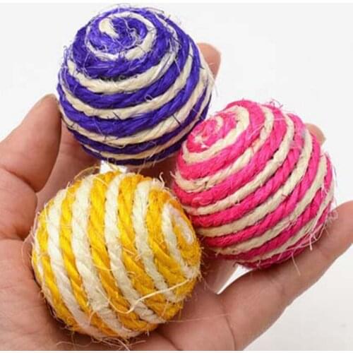 5PCS Random Color 1.57in Sisal Ball Cat Toys Creative Cat Scratcher Toy Ball Cat Chase Ball Funny Interactive Toys Legendog