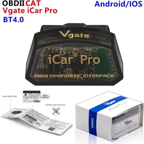 50pcs DHL Vgate iCar Pro Bluetooth 4.0/3.0 OBD2 ELM327 V2.1 For Android/IOS ECU check Car Diagnostic OBDII Sanner
