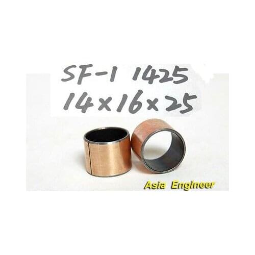 50Pcs SF-1 1425 Self Lubricating Composite Bearing Bushing Sleeve 14*16*25mm