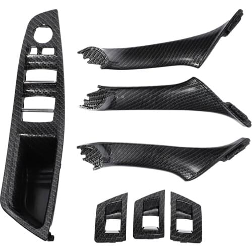 7PCS Right Hand Drive RHD For BMW 5 Series F10 F11 Car Interior Door Handle Inner Panel Pull Trim Cover Armrest