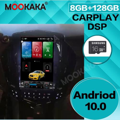 128G Tesla Screen For Cadillac SRX 2009 2010 2011 2012 Android 10 Unit Car Multimedia Player GPS Audio Radio Stereo Head unit