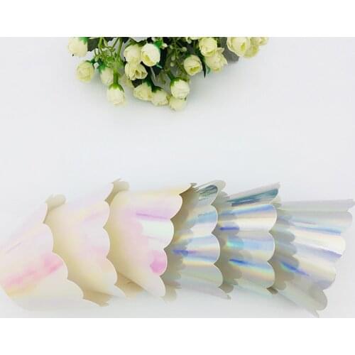 12pcs Glitter Cupcake Wrappers Rainbow Silver Birthday Wedding Baby Shower Bridal Shower Graduation Anniversary Party Decoration