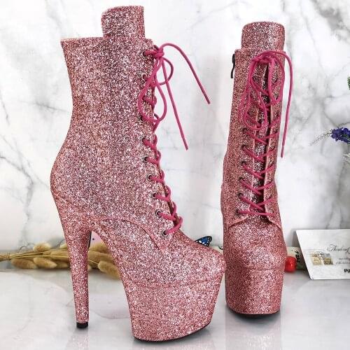 Leecabe Glitter Upper 7inch/17CM heels' Pole dancing shoes High Heel Pole Dance shoes
