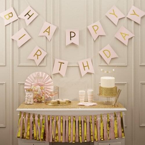 Paper Bunting Garland Banners Flags Happy Birthday Banner Boys Girl Baby Shower Decoration Wedding Birthday Party Supplies Decor