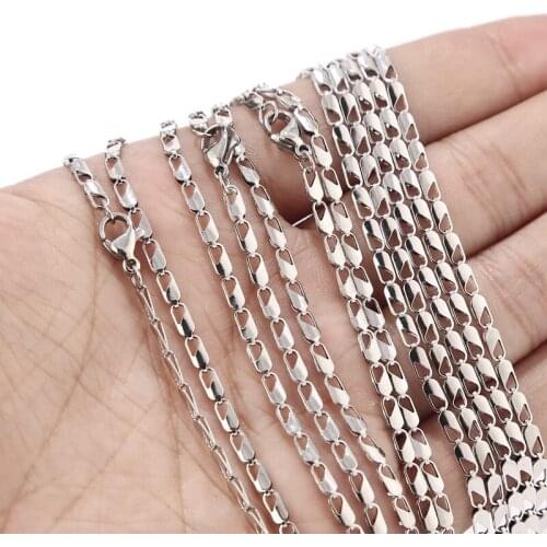 2.4mm customized Womens Mens Stainless Steel Rolo Chain Link Necklace wholesale jewelry 5pcs/lot