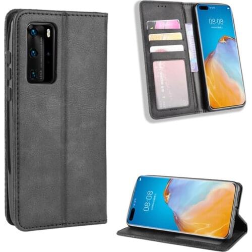 For Huawei P40 Case For Huawei P40 Pro Luxury Flip PU Leather Wallet Magnetic Adsorption Case For Huawei P40Pro P 40 Phone Bags