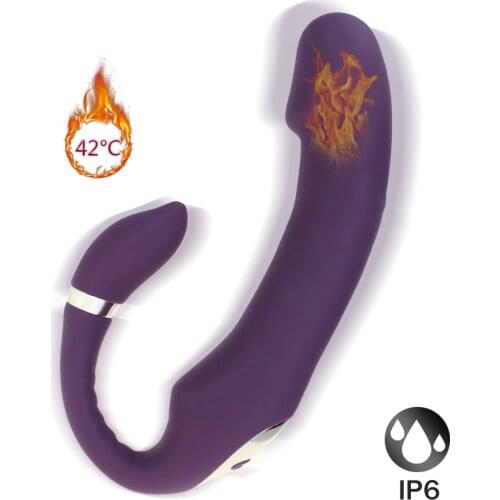 Dildo Vibrator G-spot Simulate Soft Double-Head Vibrate Sex Toys for Women Adult Waterproof USB ReCharge Mute C-shape for Couple