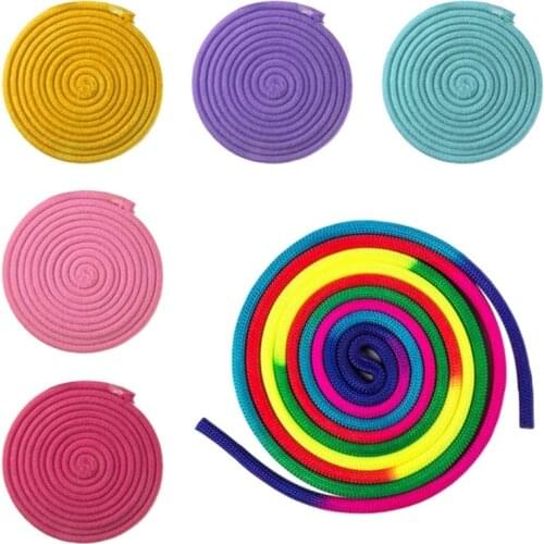Gym Rainbow Color Rhythmic Gymnastics Rope Solid Competition Arts Training Rope Gymnastics Rope Professional Sport Tools