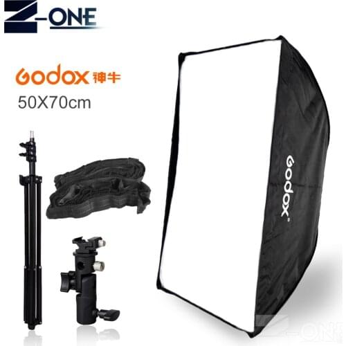 Godox 50*70 50x70 flash umbrella softbox+hot shoe bracket+2M light stand +honeycomb grid for Canon Nikon Godox YONGNUO FALSH
