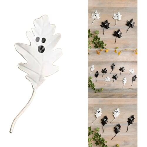 Halloween Art Decorations Grimace Oak Tree Leaf Ghost Arrangement Pendant for Indoor and Outdoor