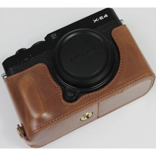 PU Leather Case Camera Bag for Fujifilm Fuji XE4 XE-4 Half Body Set Cover with Battery Opening