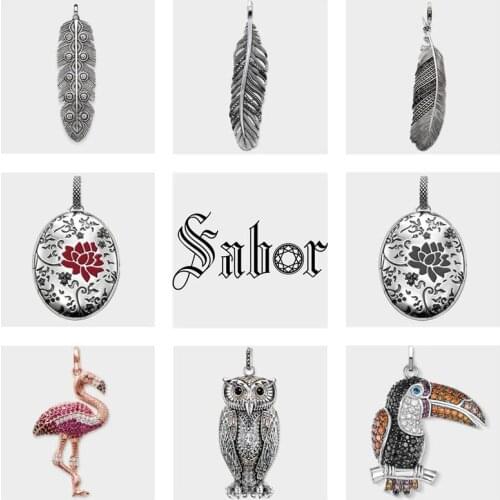 Pendant Maori Eagle Feather Flamingo Toucan Owl,New Boho Jewelry Vintage silver color Gift For Women Fit Necklace thomas
