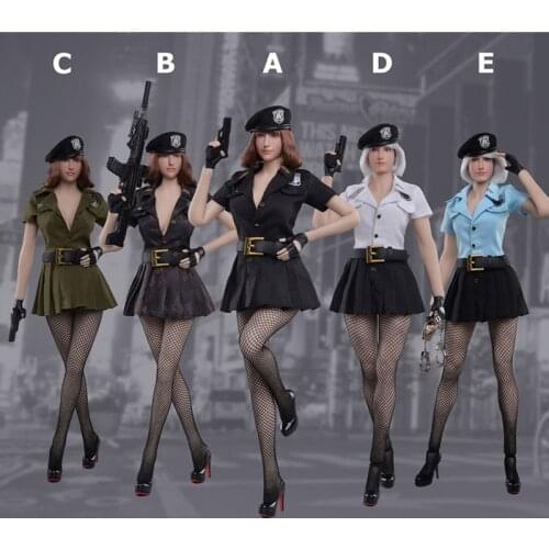 1/6 Scale FG074 Shooter Women police dress Skirt Seamless Stockings Series suit Without Body for 12'' Action Figure DIY Accessor