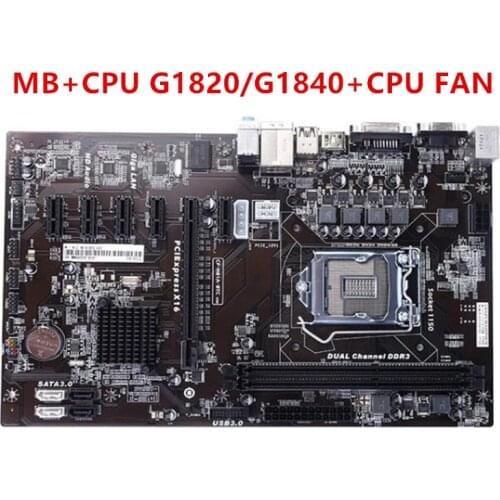 H81 BTC PRO CPU G1820 / G1840 CPU FAN motherboard 6GPU 6PCI-E motherboard LGA 1150 H81 BTC TB85 mining motherboard