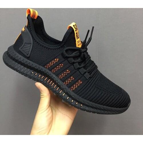 Mens Footwear Sneakers 2021 New Orange Mens Cozy Jogging Shoes Mesh Breathable Casual Vulcanize Shoes Male Non-Slip Walkingfy7