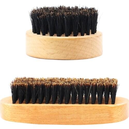 Mens Beard Brush Boar Bristle Natural Wood Handle Mustache Grooming