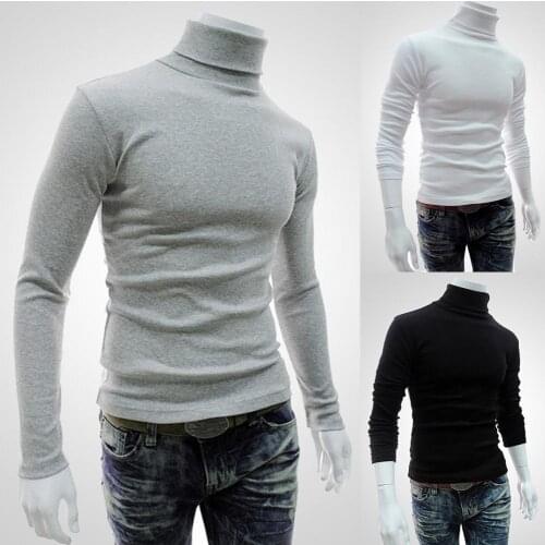 Winter Autumn Men Turtleneck Sweaters Long Sleeve Men Pullover Soft Solid Color Stretchy Knitted Sweater Male Mens sweater
