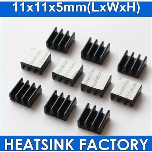 10pcs 11x11x5mm Ram Heatsink Chipset Aluminum Heatsink With Thermal Conductive Tape