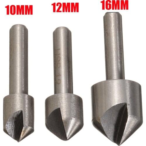 3pcs 90 Degree Countersink Drill Bit Set HSS Chamfering End Mill 10/12/16mm For Steel Hard Metal Milling Cutter