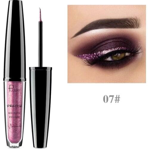 16 Colors Metallic Liquid Eyeliner High Gloss Matte Pearly Long-lasting Waterproof Sequins Quick-drying Eye Makeup Tool 4.5g