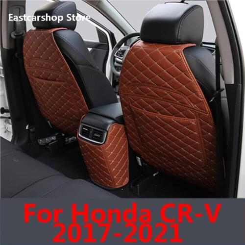 For Honda CRV CR-V 2021 2020 2019 2018 2017 Car All-Inclusive Leather Rear Seat Protector Rear Exhaust Air Vent Protective Mat