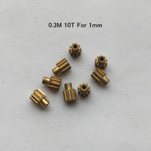 Metal reduction copper gear 0.3 modulus 10 Tooth Bore diameter 1mm 0.3M 10T For 1mm Outer diameter 3.6mm
