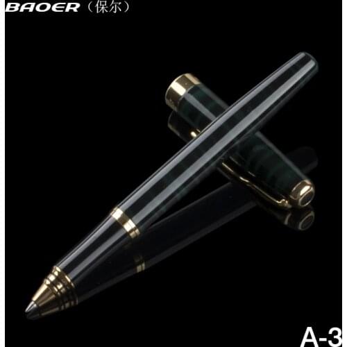 Full Metal Baoer 388 roller ball Pen 0.5mm Medium refill Gold Clip Black/Sliver/Matte office rollerball Pen Business stationery