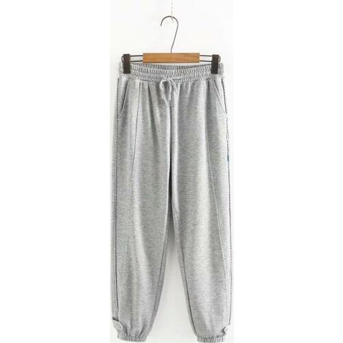 Oversize pants 2021 spring autumn drawstring high waist sweatpants Casual black gray loose trousers women 4XL