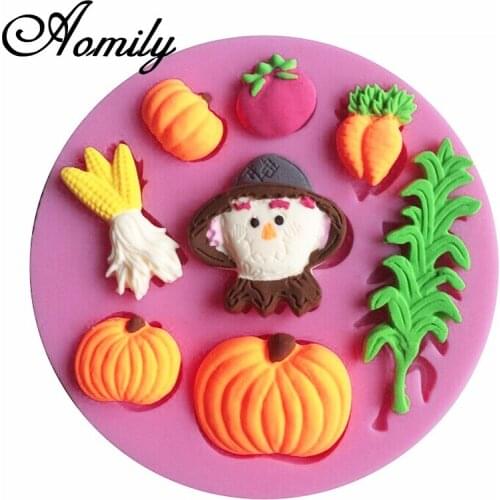 Aomily Pumpkin Silicone Cake Molds Vegetables Fondant Cake Molds Sugar Craft Chocolate Moulds Tools Cake Decorating Baking Tools