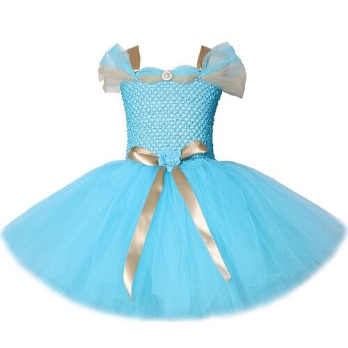 Skyblue Kids Tutu Dress Girl Princess Cosplay Costumes Fancy Tulle Dresses for Birthday Party Halloween Clothes Children