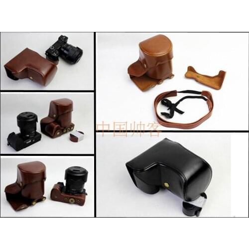 Camera Bag PU Leather Case Cover For Sony A6500 camera With 16-70mm or 18-55mm Lens With Shoulder Strap