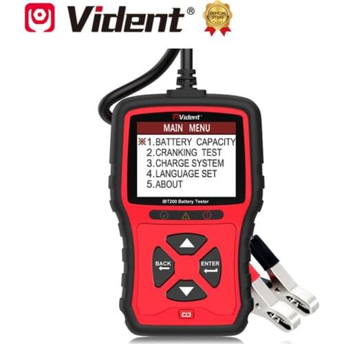 VIDENT iBT200 Battery Tester 12V Cars Automotive Charger Analyzer 100 to 2000CCA 24V Trucks Vehicle Cranking Scanner Tool