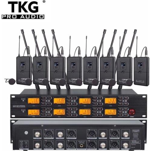 TKG UR-8000-L 650-690MHz professional wireless microphone UHF 8 channel 8 wireless lapel mic 8 wireless lapel microphone